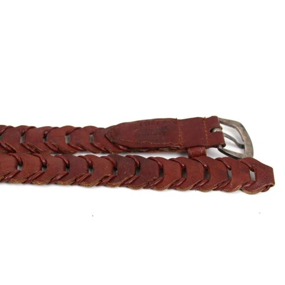 BRAIDED BROWN GENUINE LEATHER 1"Wd DRESS CASUAL WOMEN'S BELT Sz M (20M - Picture 11 of 11